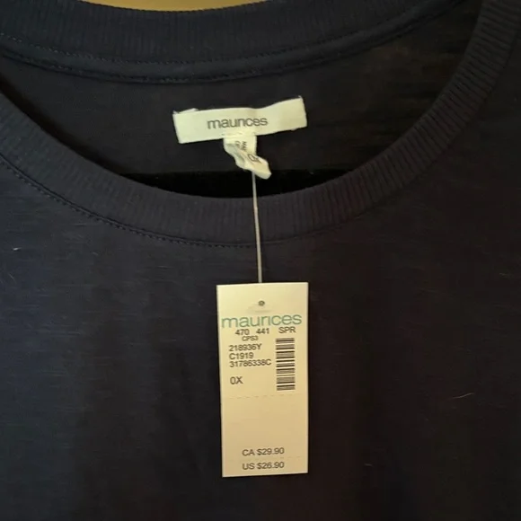 Maurices Deep Blue Casual Tee - Picture 2 of 4